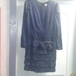Navy silk dress sz 8